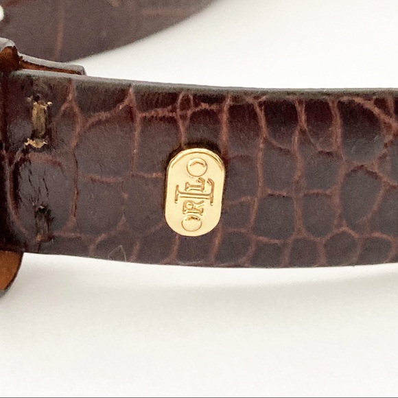 Ralph Lauren Italian Leather Alligator Embossed Belt - Picture 3 of 9